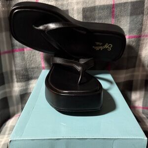 Seychelles Black Platform Sandals